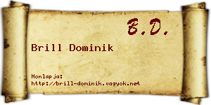 Brill Dominik névjegykártya